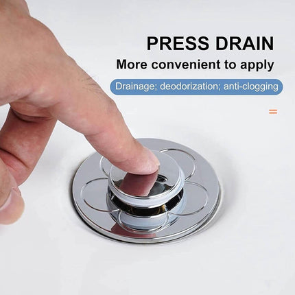Pop-on sink drain plug - Drain stopper - Drain strainer - Hair catcher - Sink - Drain plugs - Sinks - Bathroom/Kitchen - Hair - Chrome - For 34-40 mm.