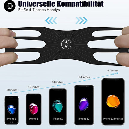 Universal bicycle phone mount, removable, 360-degree adjustable, for smartphones from 4.5 to 0 inches.