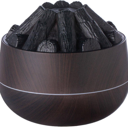 Aromatherapy Air Humidifier - Flame Effect Aromatherapy Diffuser - 300ml - Bedroom Humidifier - Campfire Shape - Small Ultra-Quiet USB Portable Humidifier for Home and Office (Dark).
