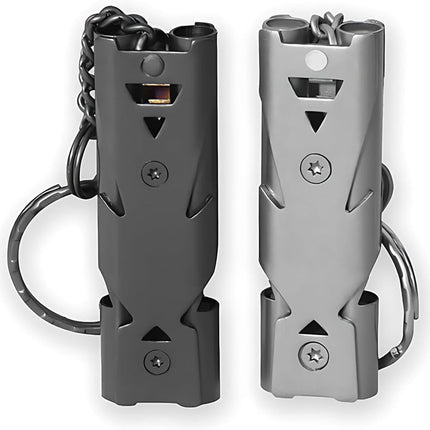 Survival Whistle - Keychain - Dog Training Clicker - Easy to Use - Waterproof - Stainless Steel - 2 Pieces - Dog Safety Training - Outdoor - Camping - Kayaking.