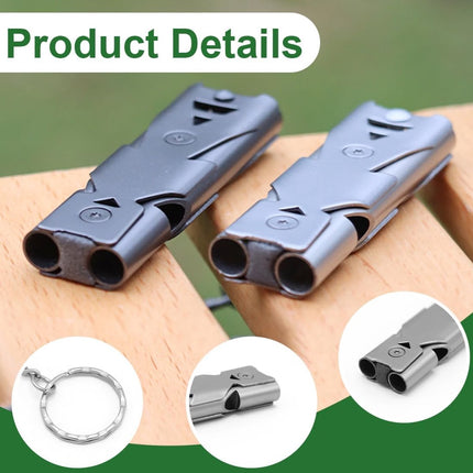 Survival Whistle - Keychain - Dog Training Clicker - Easy to Use - Waterproof - Stainless Steel - 2 Pieces - Dog Safety Training - Outdoor - Camping - Kayaking.
