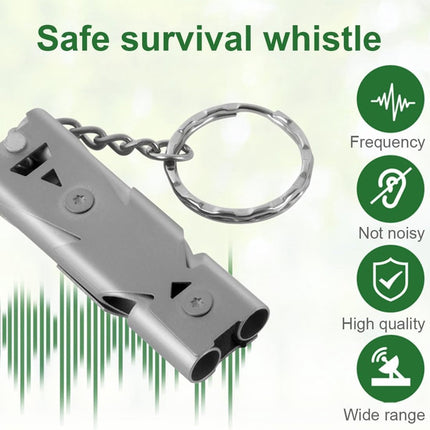 Survival Whistle - Keychain - Dog Training Clicker - Easy to Use - Waterproof - Stainless Steel - 2 Pieces - Dog Safety Training - Outdoor - Camping - Kayaking.