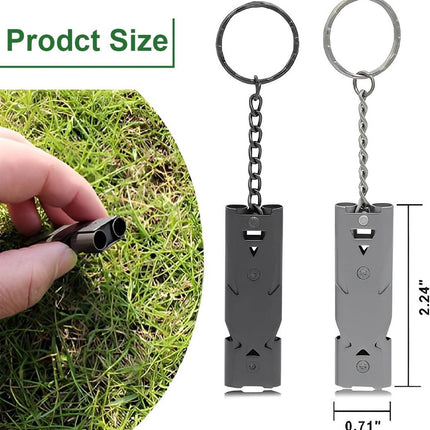 Survival Whistle - Keychain - Dog Training Clicker - Easy to Use - Waterproof - Stainless Steel - 2 Pieces - Dog Safety Training - Outdoor - Camping - Kayaking.