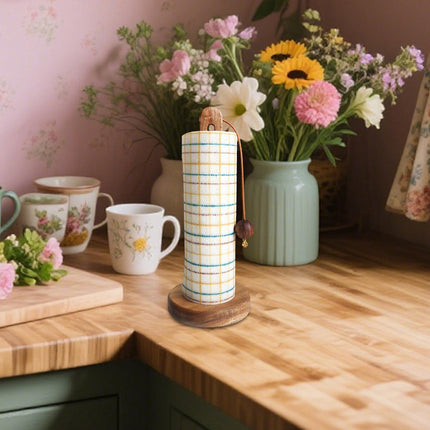 Paper towel roll holder - Paper towel roll holder - Wooden paper towel roll holder - Farmhouse style freestanding kitchen organizer - Fits most paper towel rolls.