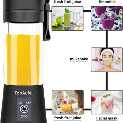 Blender - Mini blender - Smoothie maker - Rechargeable mini blender - Portable blender - Citrus press - Black.