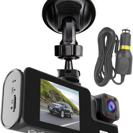 Dashcam - Dual lens 1080p - HD video recorder, wide viewing angle - Loop recording - For safety while driving, parking and traveling.