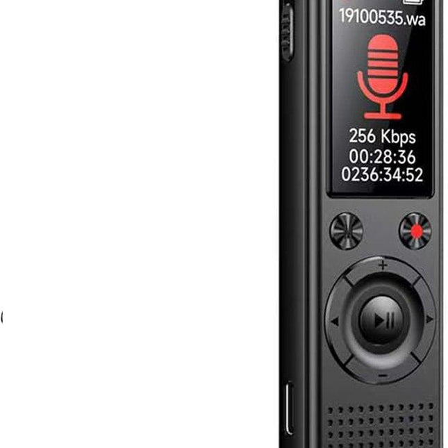 Voice Recorder - Dictaphone - Rechargeable - Portable - Clear Sound - Meetings, Interviews - 64 GB - Black.