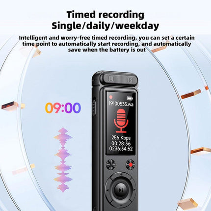 Voice Recorder - Dictaphone - Rechargeable - Portable - Clear Sound - Meetings, Interviews - 64 GB - Black.