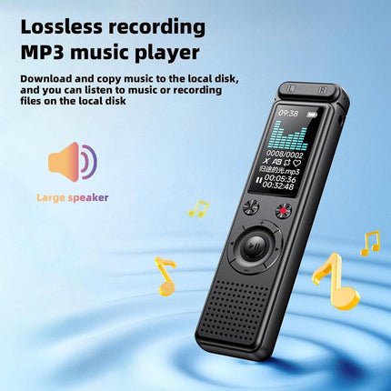 Voice Recorder - Dictaphone - Rechargeable - Portable - Clear Sound - Meetings, Interviews - 64 GB - Black.