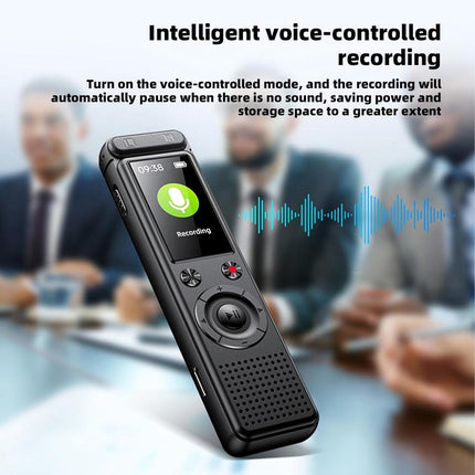 Voice Recorder - Dictaphone - Rechargeable - Portable - Clear Sound - Meetings, Interviews - 64 GB - Black.