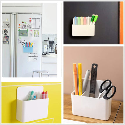 Pen holder - Pen holder - Magnetic whiteboard marker holder - Storage box - Storage box for cooler, school, home, office - Wit.
