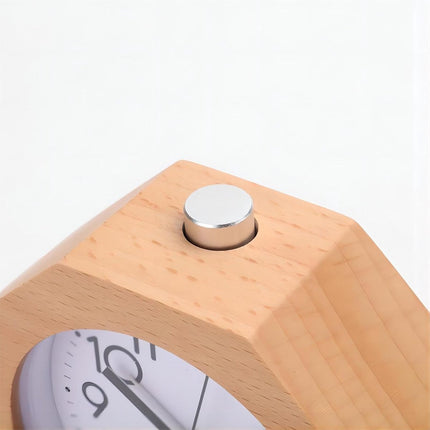 Wekker Wooden Alarm Clock, No Ticking, Silent, with Arabic Numerals, Backlit, Snooze Function, Battery Operated, for the Bedroom.
