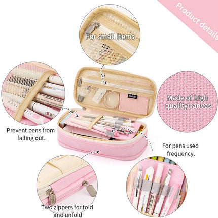 Pencil Case - Pencil Case - Pencil Case - Pencil Case - Pencil Case for Children and Adults - School Pencil Case for Boys and Girls - Pencil Case - Pink.