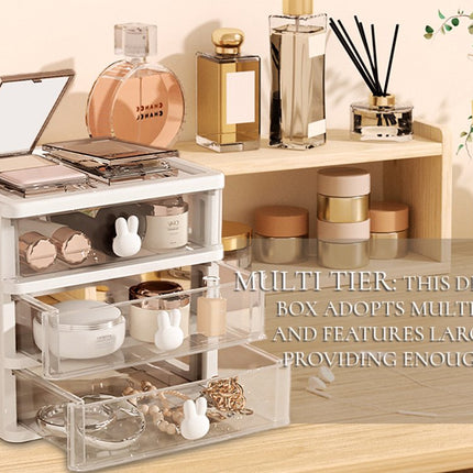 Drawer organizer - Pencil holder - Drawer organizer with - Large capacity drawer organizer for books, pens, office supplies and small baby clothing accessories - 3 drawers - White.