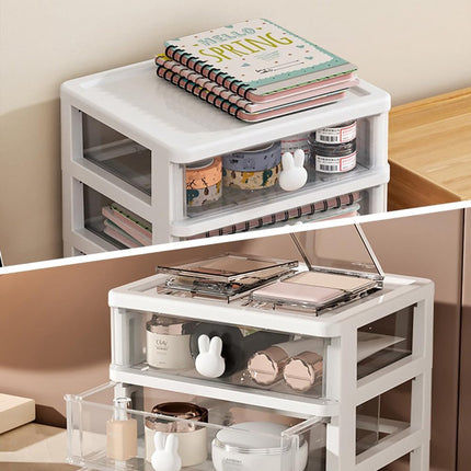 Drawer organizer - Pencil holder - Drawer organizer with - Large capacity drawer organizer for books, pens, office supplies and small baby clothing accessories - 3 drawers - White.