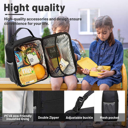 Lunch bag - Adult lunch bag - Insulated backpack - Picnic bag - Lunch bag for girls - 6.5L lunch box for boys - Insulated bag - Keeps food fresh - Office - school - picnic (black).