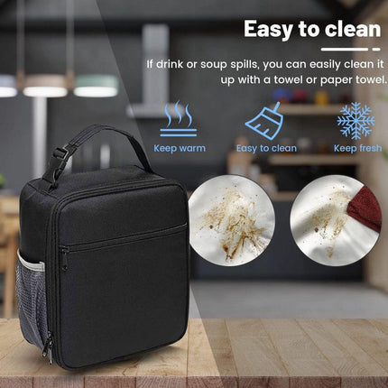 Lunch bag - Adult lunch bag - Insulated backpack - Picnic bag - Lunch bag for girls - 6.5L lunch box for boys - Insulated bag - Keeps food fresh - Office - school - picnic (black).