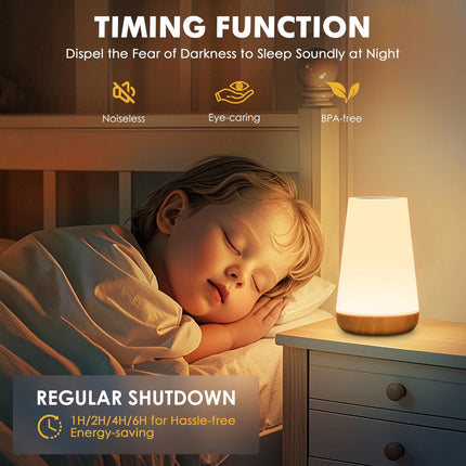 LED Table Lamp - Touch-Sensitive LED Bedside Lamp - Desk Lamp - Dimmable Remote Control with RGB Color Changing - USB Rechargeable - Portable Table Lamp - Bedroom, Living Room, Camping.
