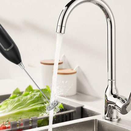 Milk Frother - Milk Frothers - Manual Milk Frother - Electric Milk Frother - Milk Frother with Stand - Functional Beverage Mixer with Stainless Steel Whisk and Stand - For Coffee/Cappuccino.