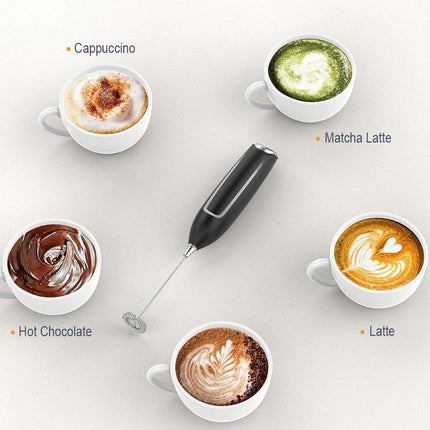 Milk Frother - Milk Frothers - Manual Milk Frother - Electric Milk Frother - Milk Frother with Stand - Functional Beverage Mixer with Stainless Steel Whisk and Stand - For Coffee/Cappuccino.