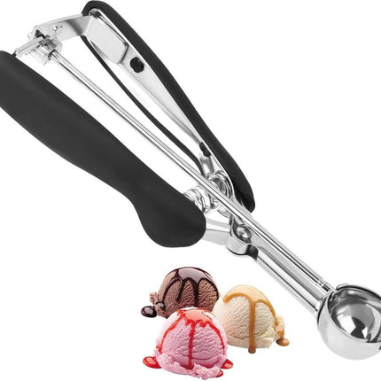 Stainless steel ice cream scoop – Spherical scoop for fruit, cookies and ice cream sorbets.