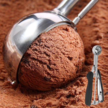 Stainless steel ice cream scoop – Spherical scoop for fruit, cookies and ice cream sorbets.
