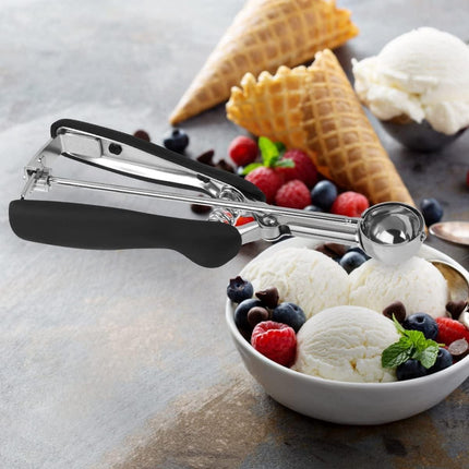 Stainless steel ice cream scoop – Spherical scoop for fruit, cookies and ice cream sorbets.