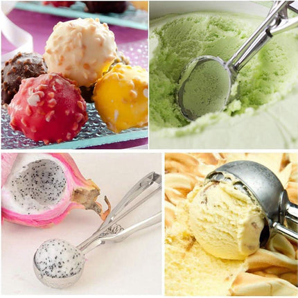 Stainless steel ice cream scoop – Spherical scoop for fruit, cookies and ice cream sorbets.