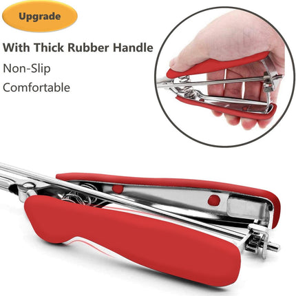 Ice Cream Scoop - Stainless Steel Ice Cream Scoop - Ball-Shaped Scoop - With Non-Slip Handle - For Fruit, Cookies, and Frozen Sorbets - Red.