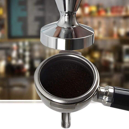 Coffee press - 51 mm coffee press - Ergonomic filter holder - Basis stainless steel espresso press - Coffee maker accessory - For 51 mm filter holders.