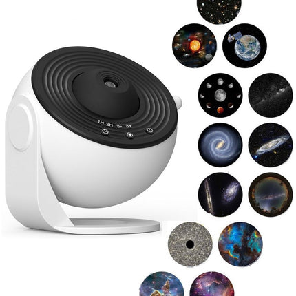 360° Starry Sky Night Projector with Solar System, Moon, Nebula, Galaxy, and Astronaut - Projector for Children and Adults - Mood Light - Bedroom Mood Light - Star Projector - Galaxy Projector - Starry Sky - White.