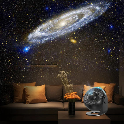 360° Starry Sky Night Projector with Solar System, Moon, Nebula, Milky Way, and Astronaut - Projector for Children and Adults - Mood Light - Bedroom Mood Light - Star Projector - Galaxy Projector - Starry Sky - Black.