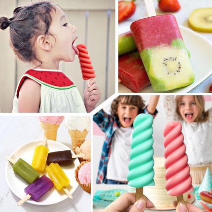 9-Cavity Ice Cream Mold - Silicone Ice Cream Mold - Ice Cream Mold - Reusable Ice Cream Mold - Easy to Disassemble - BPA-Free Ice Cream Maker for Kids - Ice Cream Mold - DIY Ice Cream Mold - Blue.