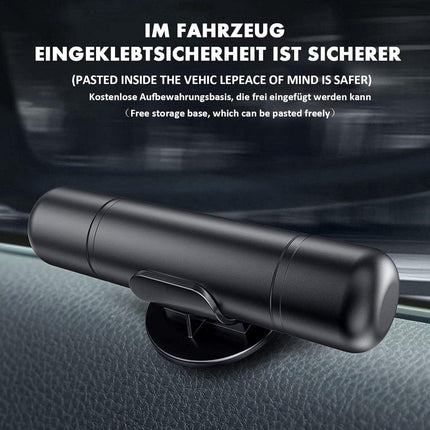 2-in-1 Emergency Car Hammer - Seatbelt Cutter and Window Breaker - Black.