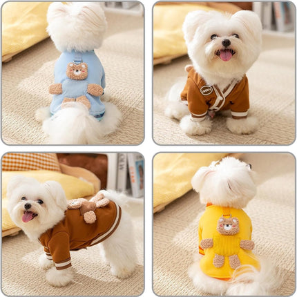 Dog Coat - Dog Sweater - Dog Clothes with D-Ring - Warm Winter Sweater - Soft Sweatshirt - Warm Winter Dog Clothes - Perfect for Small Dogs and Cats - Size M - Christmas Decorations.