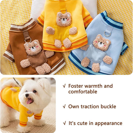 Dog Coat - Dog Sweater - Dog Clothes with D-Ring - Warm Winter Sweater - Soft Sweatshirt - Warm Winter Dog Clothes - Perfect for Small Dogs and Cats - Size M - Christmas Decorations.
