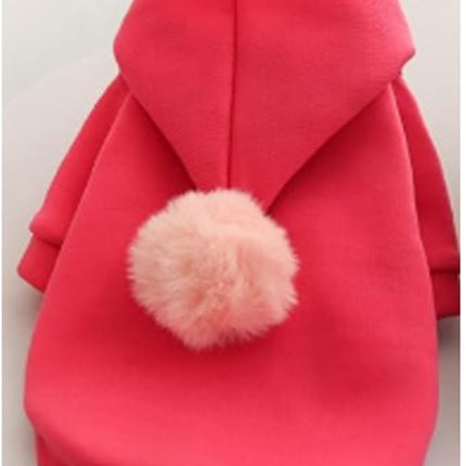 Dog Coat - Cute Fruit Pattern Coat - Warm Dog Coat - Hooded Sweatshirt - Fleece Dog Clothes - Perfect for French Bulldog - Chihuahua - Rose Red - XL - Party Decoration.