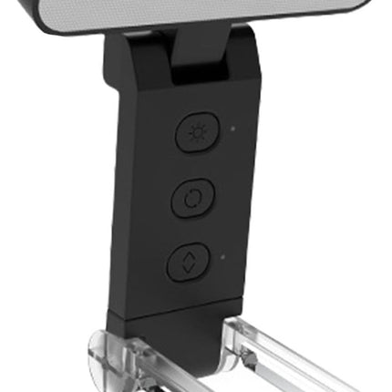 Book Reading Light - LED Reading Light with Clip - Clip-on Spotlight - Rechargeable - 5 Settings - Soft and Silky - Bedside Lamp - For Book / Bedroom / Office - Black.
