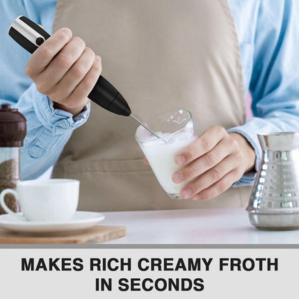 Milk frother - electric milk frother - electric milk frother - milk frother - rechargeable manual milk frother - with 3 speeds for coffee - black frother.