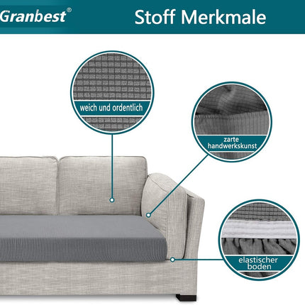Sofa cover - Winter sofa cover - Stretch sofa cover - Corner sofa cover - Seat cushion - Three-seater sofa cover - Spandex sofa cover - Furniture protector with elastic base - Grey.