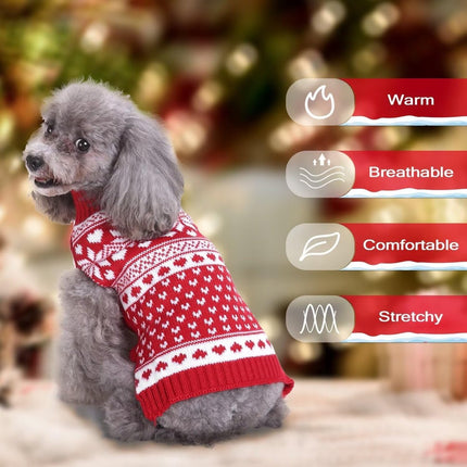 Dog sweater - Christmas sweaters for dogs - Sleeveless dog sweaters - Dog coat - Warm sweater for puppies in autumn and winter - Ugly sweater - Perfect for small dogs - Dog - Medium - New Year's holidays.