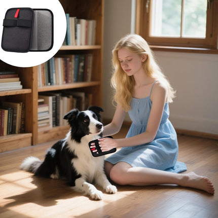 Gloves - Cat - Dog - Pet Hair Removal Gloves - 2 Static Electric Gloves - Reusable - Suitable for Sofas, Furniture, Carpets, Curtains and Car Seats - Black.
