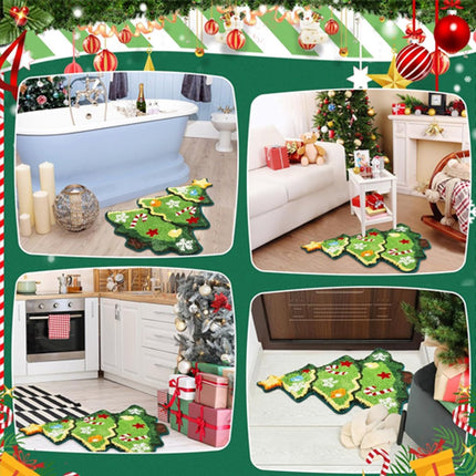 Rugs - Christmas Kitchen Rugs - Snowman and Gingerbread Man Rugs - Christmas Tree Bath Mats - Non-Slip Doormats - Winter Rugs - Perfect for the Bathroom - Home Decor - Party Decorations - Christmas.