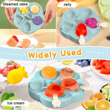 Silicone Ice Cube Trays - 5 Mesh Ice Cube Trays - BPA-Free, Safe for Children and Babies - Mini Ice Cube Trays - Ice Cube Trays with Handles and Lids - Reusable Ice Cube Trays for Kids.