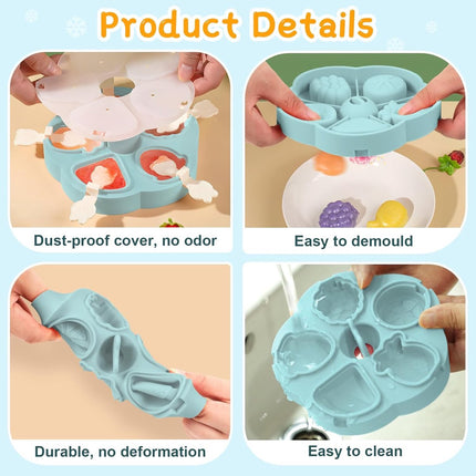 Silicone Ice Cube Trays - 5 Mesh Ice Cube Trays - BPA-Free, Safe for Children and Babies - Mini Ice Cube Trays - Ice Cube Trays with Handles and Lids - Reusable Ice Cube Trays for Kids.
