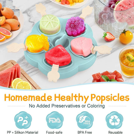 Silicone Ice Cube Trays - 5 Mesh Ice Cube Trays - BPA-Free, Safe for Children and Babies - Mini Ice Cube Trays - Ice Cube Trays with Handles and Lids - Reusable Ice Cube Trays for Kids.