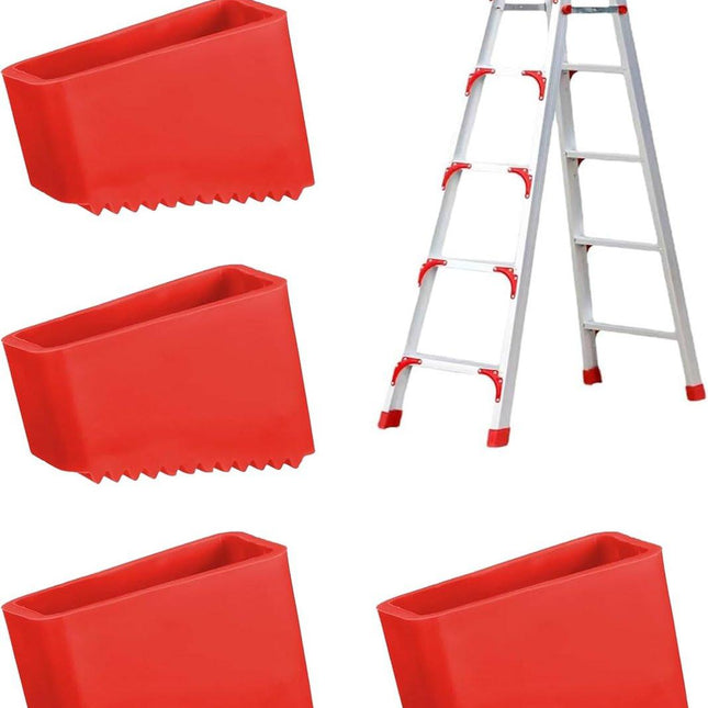 4 rubber stuks on ladders - ladders of rubber - Rubber on ladders - Rubber on ladders mat - Ladderdoppen - Red - Ladderstabilisatoren, antislip vervangende voetafdekkingen voor thuis- en industriële ladders.