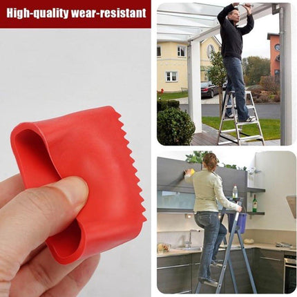 4 rubber stuks on ladders - ladders of rubber - Rubber on ladders - Rubber on ladders mat - Ladderdoppen - Red - Ladderstabilisatoren, antislip vervangende voetafdekkingen voor thuis- en industriële ladders.