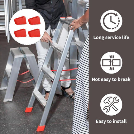 4 rubber stuks on ladders - ladders of rubber - Rubber on ladders - Rubber on ladders mat - Ladderdoppen - Red - Ladderstabilisatoren, antislip vervangende voetafdekkingen voor thuis- en industriële ladders.