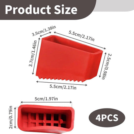 4 rubber stuks on ladders - ladders of rubber - Rubber on ladders - Rubber on ladders mat - Ladderdoppen - Red - Ladderstabilisatoren, antislip vervangende voetafdekkingen voor thuis- en industriële ladders.